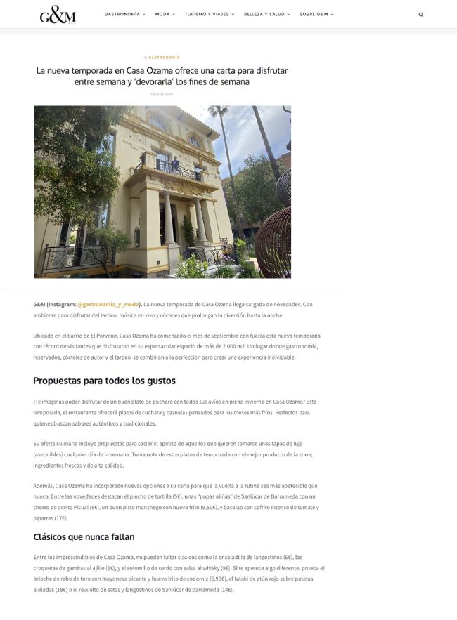 Gastronomía y Moda - 3/10/2024