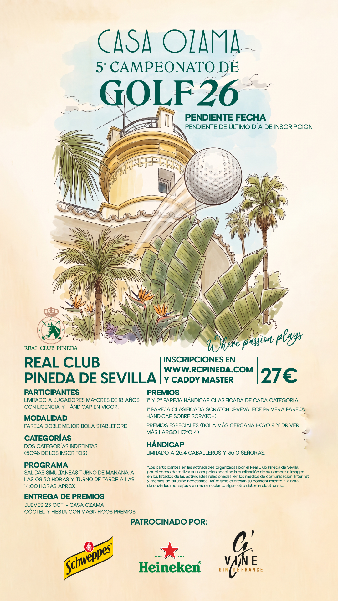 Cartel del campeonato de golf Casa Ozama 2026